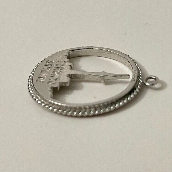Vintage Sterling Silver Toronto Canada Skyline Pendant Charm No Loop - Picture 13 of 16